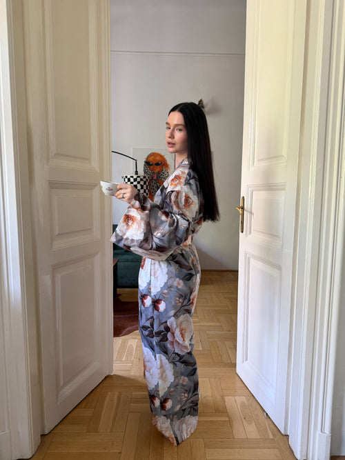 Double-sided velour kimono Pheasant