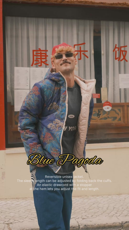 Reversible Blue Pagoda jacket