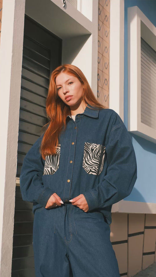 Джинси Pattern Dark Blue Zebra